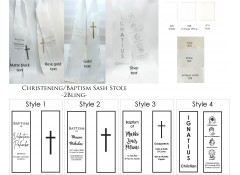 Christening Baptism Confirmation (Regular size) SASH Stole Personalised Custom text picture 